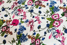 Cotton Stretch Satin Flowers White Cotton Stretch Satin Flowers White