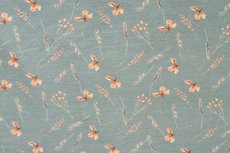 Cotton Jersey Digital Twigs & Butterfly Old Green 2 Cotton Jersey Digital Twigs & Butterfly Old Green 2