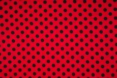 Cotton Jersey Dots Red/Black Cotton Jersey Dots Red/Black