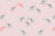 Cotton Jersey Digital Elephant Light Pink
