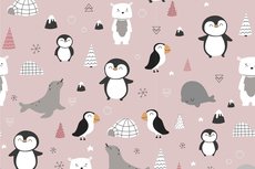 Cotton Jersey Arctic Party Light Pink Cotton Jersey Arctic Party Light Pink