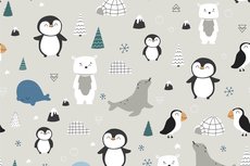 Cotton Jersey Arctic Party Light Grey Cotton Jersey Arctic Party Light Grey
