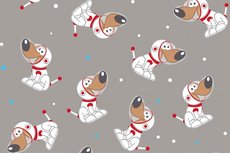 Cotton Jersey Space Dogs Light Grey Cotton Jersey Space Dogs Light Grey