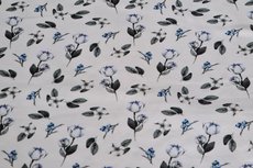 Cotton Jersey Digital Vintage Flowers Off White Cotton Jersey Digital Vintage Flowers Off White