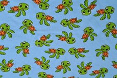 Cotton Jersey Happy Turtle Blue Cotton Jersey Happy Turtle Blue