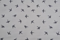 Cotton Jersey Birds Light Grey Cotton Jersey Birds Light Grey