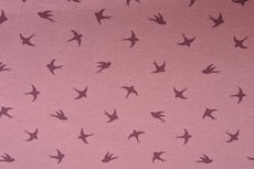 Cotton Jersey Birds Old Pink Cotton Jersey Birds Old Pink