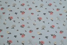 Cotton Jersey Little Roses Light Blue Cotton Jersey Little Roses Light Blue