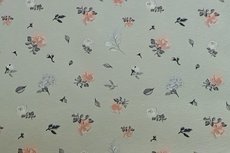 Cotton Jersey Little Roses Old Green Cotton Jersey Little Roses Old Green