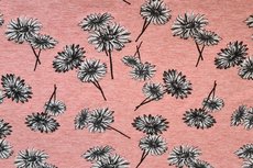 Cotton Jersey Melange Flowers Coral/Salmon Cotton Jersey Melange Flowers Coral/Salmon