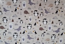 Cotton Jersey Arctic Party Beige Cotton Jersey Arctic Party Beige