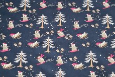 Christmas Cotton Snowfun Navy Christmas Cotton Snowfun Navy