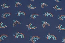 Cotton Jersey Rainbow Navy Cotton Jersey Rainbow Navy