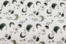 Cotton Jersey Stars & Moon Green Cotton Jersey Stars & Moon Green