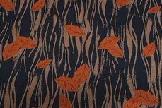 Viscose Jersey Leaf Black/Brick Viscose Jersey Leaf Black/Brick