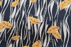 Viscose Jersey Leaf Black/Oker Viscose Jersey Leaf Black/Oker