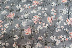 Viscose Digital Flowers Grey Viscose Digital Flowers Grey
