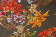 Viscose Crincle Wild Flowers Khaki Viscose Crincle Wild Flowers Khaki