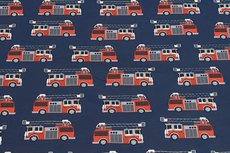 Cotton Jersey Fire Truck Navy