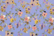 Viscose Jersey Flowers Lavendel 