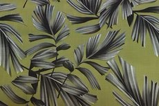 Viscose Stretch woven Leafs Olive