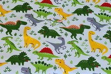 French Terry Dino Light Grey French Terry Dino Light Grey