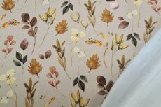 Alpenfleece/Sweat Digital Autumn Leaves Beige