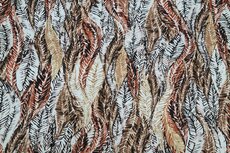 Cotton Stretch Satin Feathers Brown