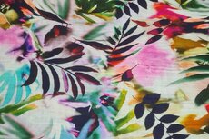 Linnen Viscose Digital Flowers Multi