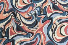 Viscose Jersey Retro Waves Blue