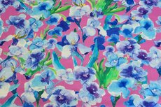 Cotton Jersey Digital Flowers Pink