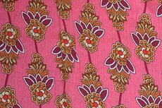 Viscose Crincle Flower Coral/Pink