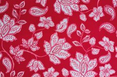 Linnen Viscose Flowers Red