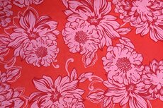 Voile Flowers Red