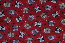 Cotton Jersey Christmas Dog Red