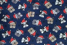 Cotton Jersey Christmas Dog Navy