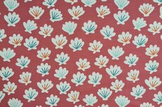 Cotton Jersey Flowers Coral