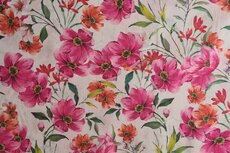 Cotton Voile Flowers Pink