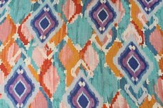 Viscose Stretch Woven Abstract Turquoise