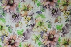 Linnen Print Flowers Lilac/Green