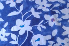 Cotton Jersey Batik Flowers Blue