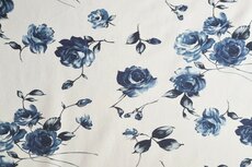 Cotton Jersey Roses Blue