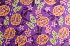 Fine Poplin Cotton Flowers Purple (Nerida Hansen)