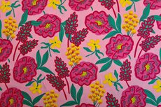 Fine Poplin Cotton Flowers Rosé (Nerida Hansen)