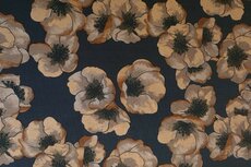 Viscose Crepe Flowers Black/Brown