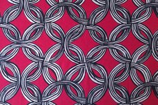 Viscose Crepe Abstract Red