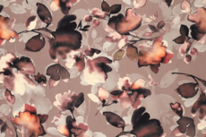 Viscose Twill Digital Flowers Brown