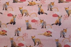 Cotton Jersey Digital Fox Dusty Pink