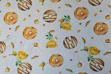 Cotton Jersey Digital Donuts Yellow