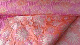 Jacquard Flowers Pink/ Orange